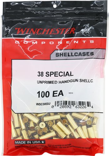 WINCHESTER UNPRIMED CASES - 38 SPECIAL 100 PACK 20PK/CS