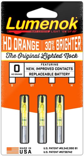 LUMENOK LIGHTED NOCK - X-SERIES HD ORANGE 3PK