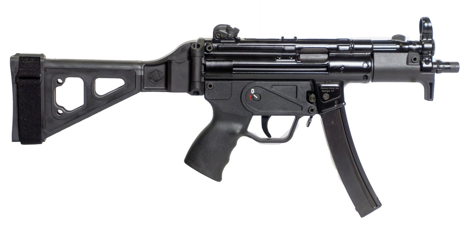 hg6035sb25398 CENTURY ARMS AP5-P 9MM BLK 5.75" 30+1 BRACE