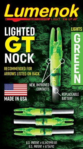 lumgt3g_pkg_2_1.jpg LUMENOK LIGHTED NOCK - GT-SERIES GREEN 3PK