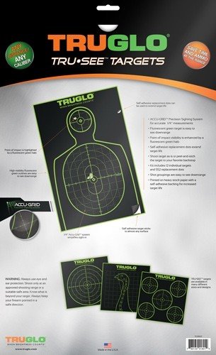 TRUGLO TRU-SEE REACTIVE TARGET - HANDGUNNER 12" X 18" 12-PACK