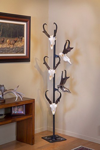 SKULL HOOKER TROPHY TREE W/ 5 - BRACKETS CUSTOMIZABLE DISPLAY