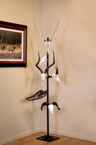 SKULL HOOKER TROPHY TREE W/ 5 - BRACKETS CUSTOMIZABLE DISPLAY