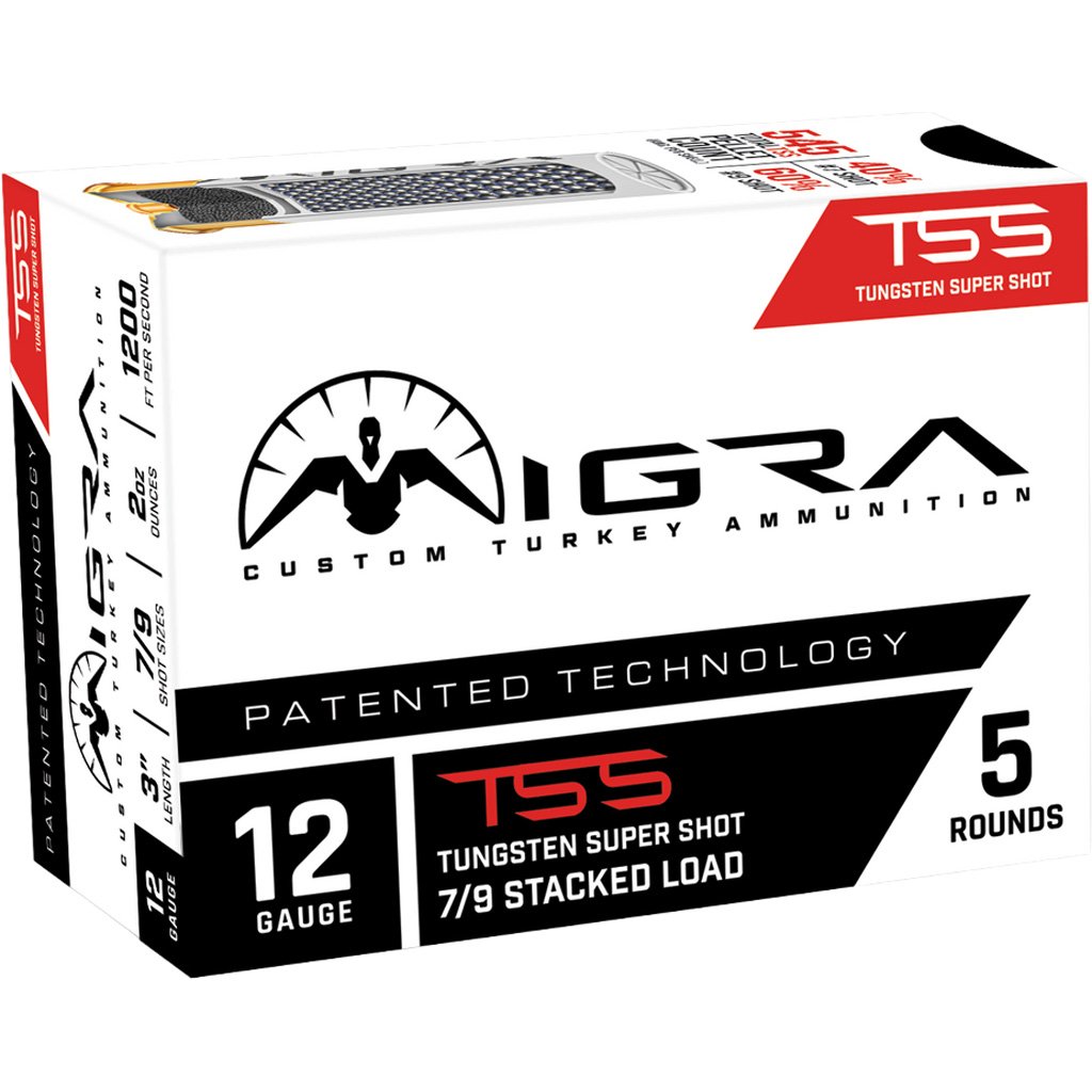 1103172_1 Migra Hybrid Custom Turkey Shotgun Ammo 12 ga. 3 in. 2 oz. Lead/Tungsten 5/9 Shot 5 rd.