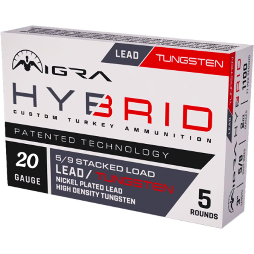 1103173_1 Migra Hybrid Custom Turkey Shotgun Ammo 20ga. 3in. 1 5/8 oz.Lead/Tungsten 5/9 Shot 5rd