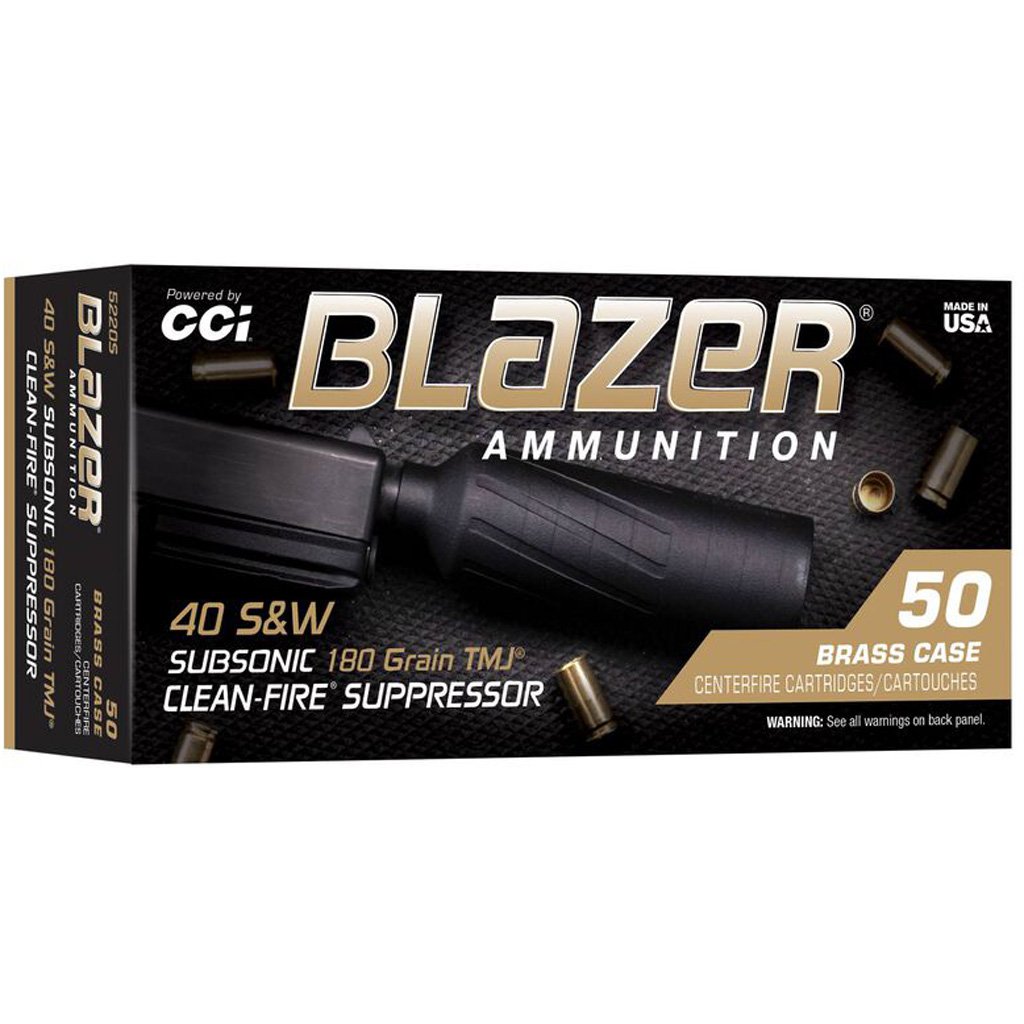 CCI Blazer Clean Fire Suppressor Pistol Ammo 40 S&W 180 gr. TMJ 50 rd.