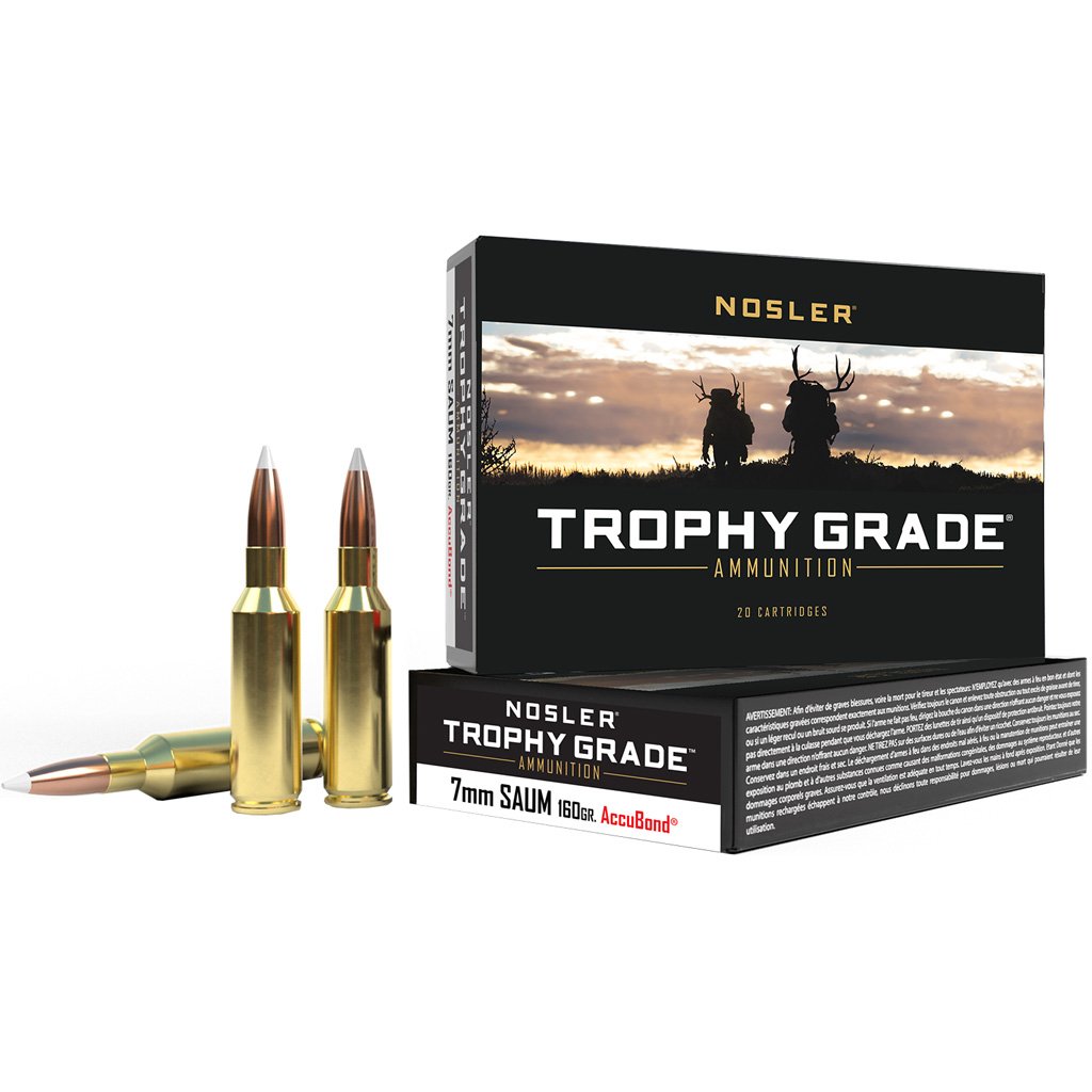 1206300_1 Nosler Trophy Grade Rifle Ammunition 7mm SAUM 160 gr. AB SP 20 rd.