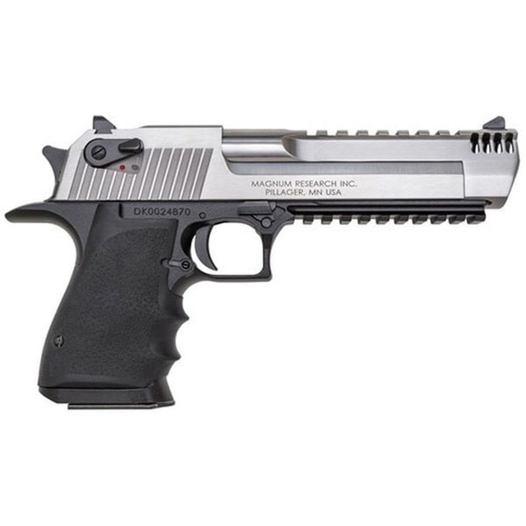 1213960_1 Magnum Research Desert Eagle Mark XIX Pistol 50 AE 6 in. GRY/BLK Battleworn Engraved 7 rd.