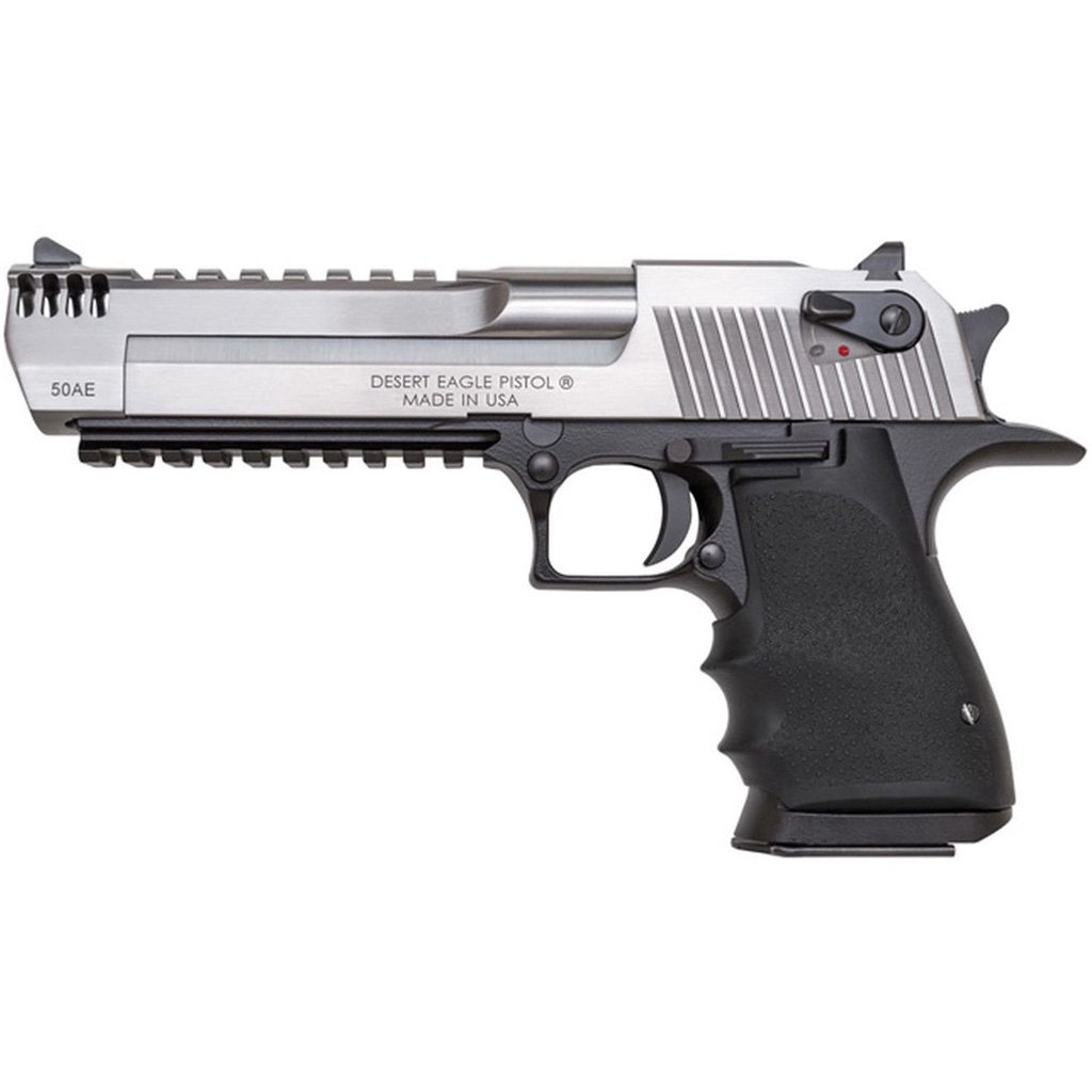 1213960_2 Magnum Research Desert Eagle Mark XIX Pistol 50 AE 6 in. GRY/BLK Battleworn Engraved 7 rd.
