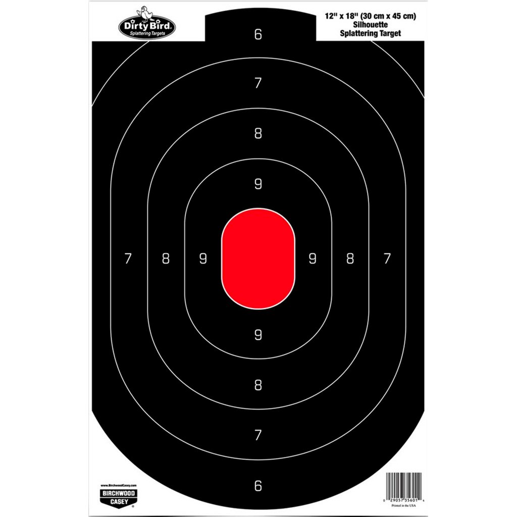Birchwood Casey Dirty Bird Silhouette Target 12 x 18 in. Black & Red 100 Pack
