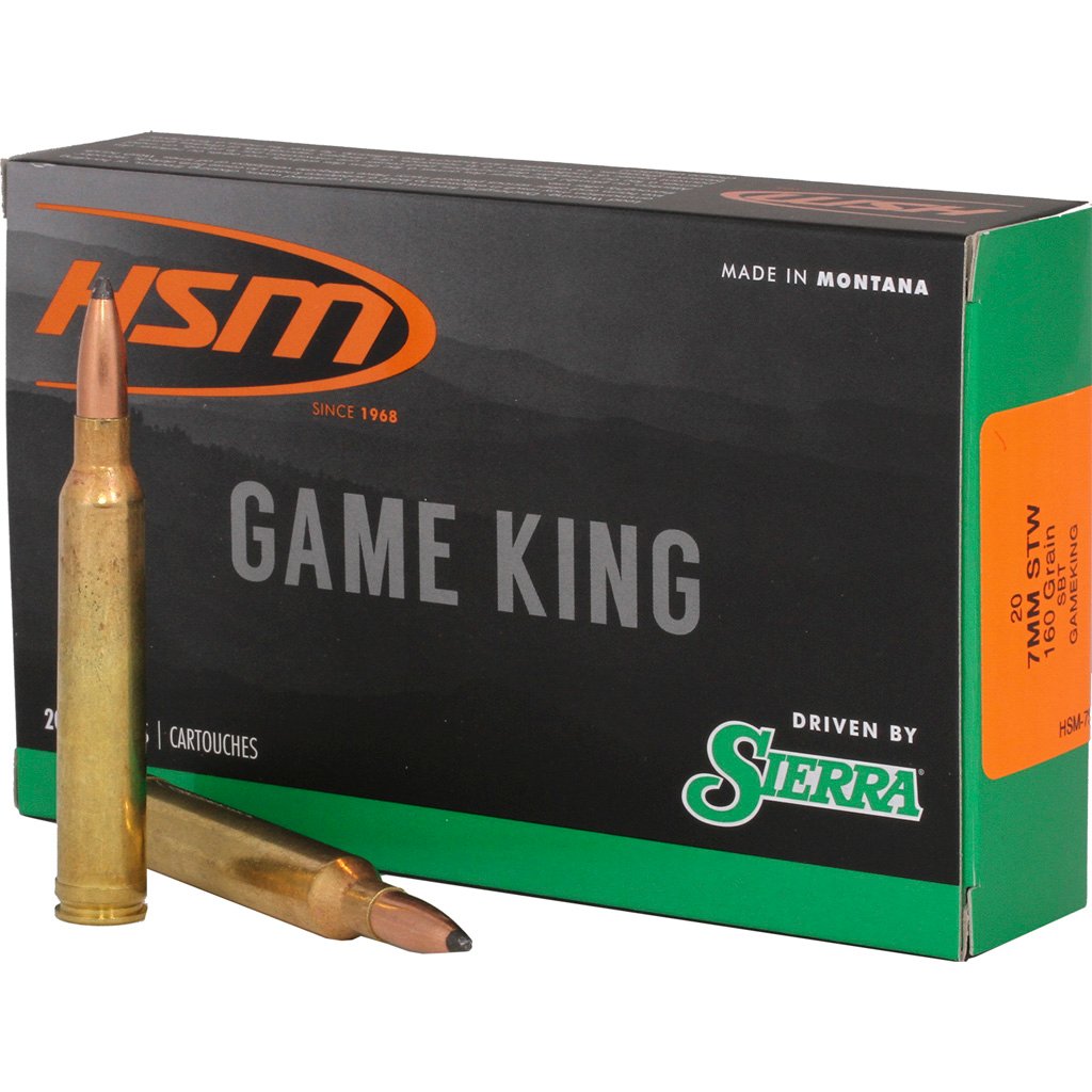 1404993_1 HSM Game King Rifle Ammunition 7mm STW Sierra Spitzer BT 160 gr. 20 rd.