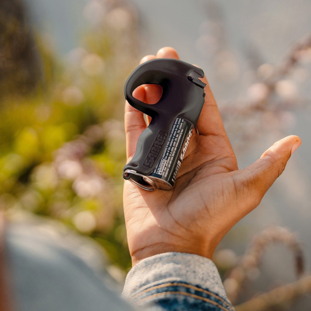 Sabre Easy Aim Pepper Spray w/Practice Spray Black