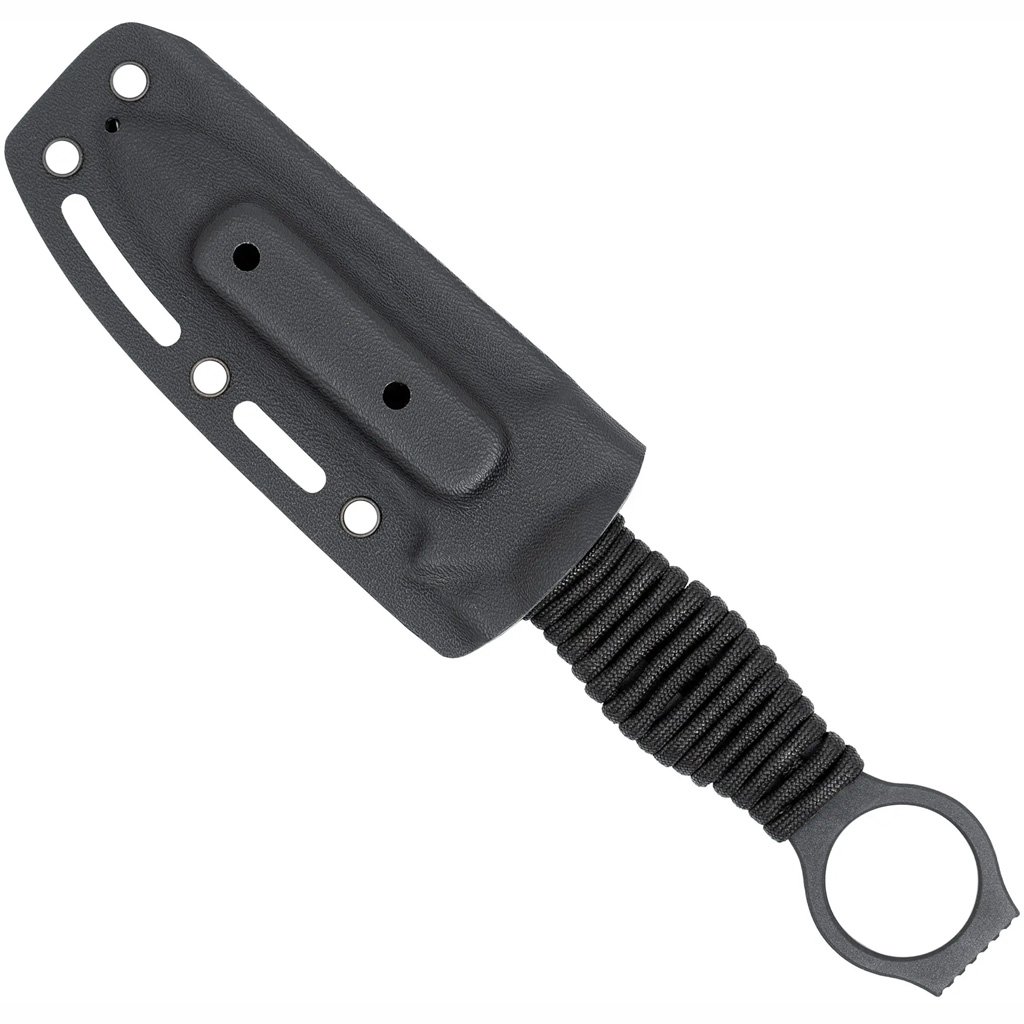 1410056_3.jpg CobraTec Ringed Claymore 1 Side Serrated Dagger Fixed Blade Black