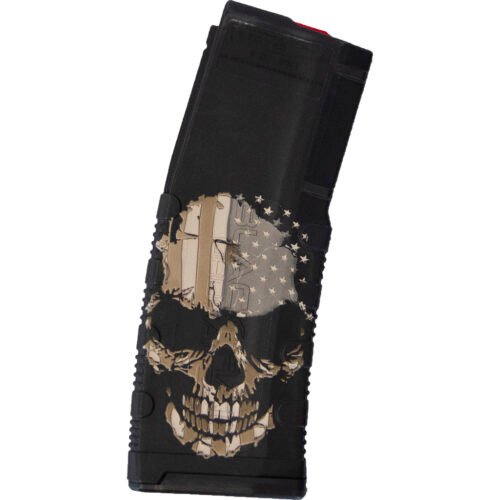 1703426_1.jpg Black Rain Ordnance Lasered AR15 Magazine Skull with Flag 30 rd.