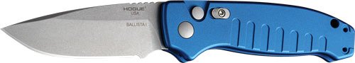 HOGUE BALLISTA-I BUTTON AUTO - DROP POINT BLADE TMBLD BLU 3.5