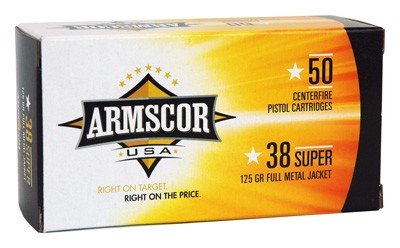 A02141USA ARMSCOR 38 SUPER 125GR FMJ - 50RD 20BX/CS MADE IN USA