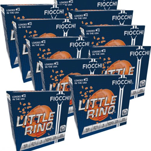 A12TX75 FIOCCHI LITTLE RINO 12GA 2.75" - 1OZ #7.5 1250FPS 250RD CASE