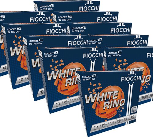 FIOCCHI WHITE RINO 12GA 2.75" - 1-1/8OZ #7.5 1250FPS 250R CASE