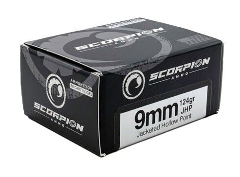 SCORPION 9MM LUGER - 124GR JHP 20RD 10BX/CS