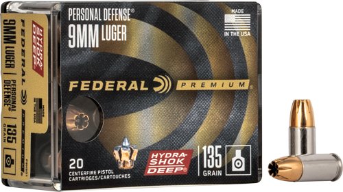 FEDERAL 9MM LUGER 135GR - HYDRA-SHOK DEEP HP 20RD 10BX/C