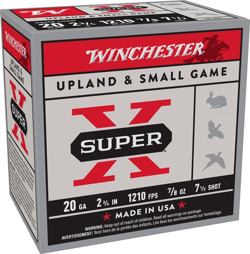 AXU207 WINCHESTER SUPER-X 20GA 2.75" - 7/8OZ 7.5 1210FPS 250RD CASE