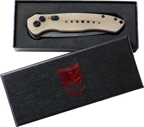 COBRATEC DIABLO SIDE BUTTON - AUTO 3" D2 FDE/STNWSH BLK BLD