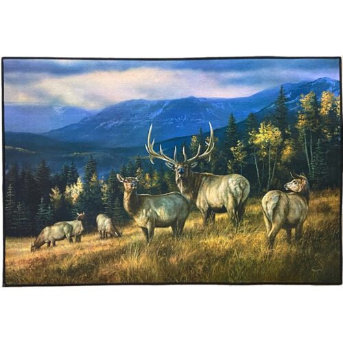 1003475_1 Custom Printed Rug Autumn Gold Elk