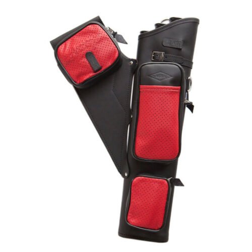 1004272_1.jpg Neet NT-2300 Leather Target Quiver Black with Red Pockets RH