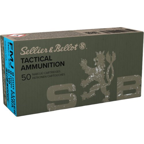 Sellier & Bellot Pistol Ammo 9mm Luger Subsonic 140gr. FMJ 50 rd.