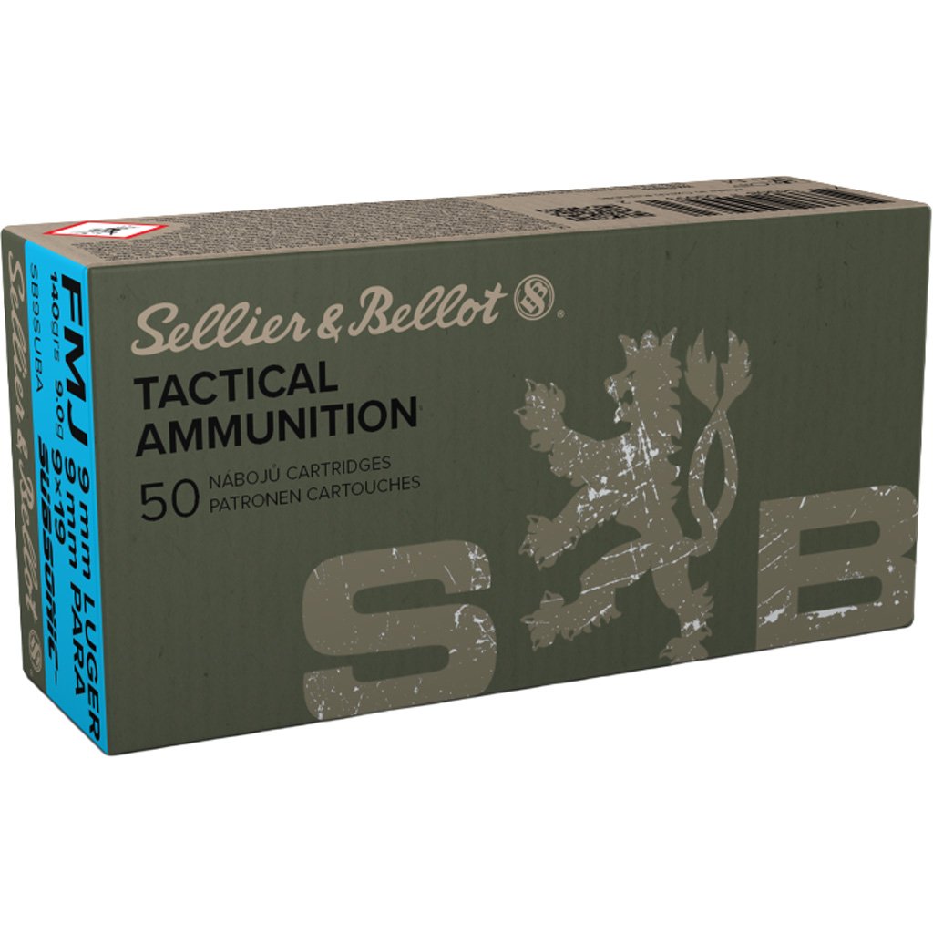 1103005_1 Sellier & Bellot Pistol Ammo 9mm Luger Subsonic 140gr. FMJ 50 rd.