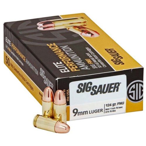 1207916_1 Sig Sauer Elite Ball Performance Pistol Ammo 9mm 124 gr. FMJ 50 rd.