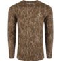 Drake Ol' Tom Performance Crew Camo Print LS MO Bottomland Large