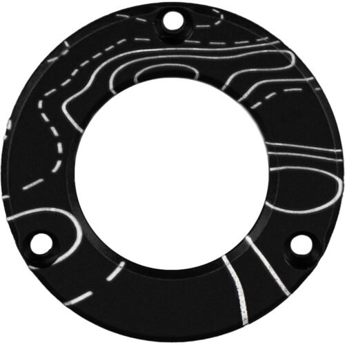 1502884_1 Axcel Driver Hubcap Black w/Engraving Topographical Map Pattern