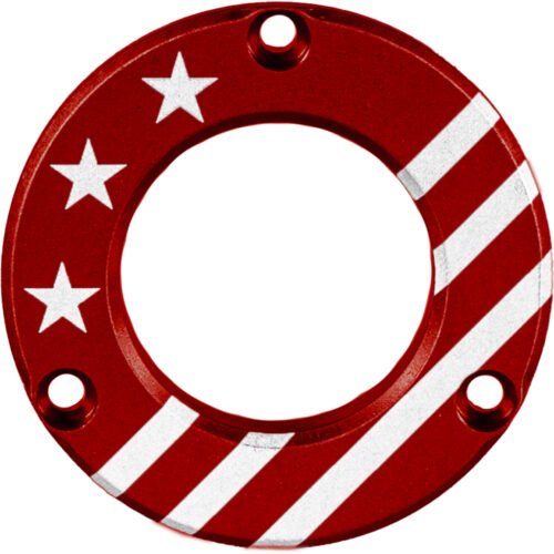 1502886_1 Axcel Driver Hubcap Red w/Engraving Made In USA/Patriotic Theme