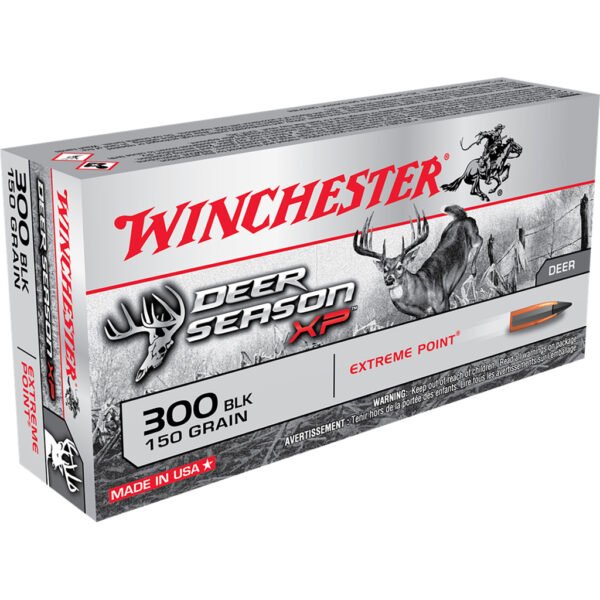 1701304_1 Winchester Deer Season XP Rifle Ammo 300 AAC Blackout 150gr. Ext Point Polymer 20rd
