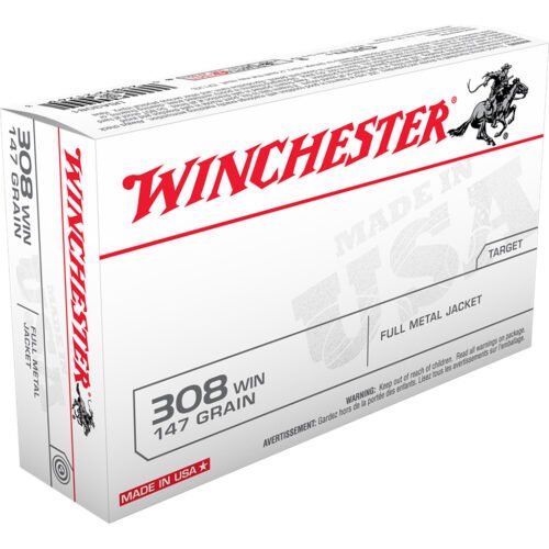 Winchester USA Rifle Ammo 308 Win. 147 gr. FMJBT 20 rd.