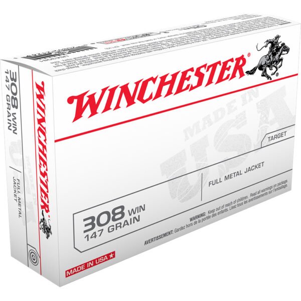1701311_1 Winchester USA Rifle Ammo 308 Win. 147 gr. FMJBT 20 rd.