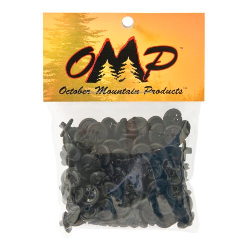 33213_1.jpg October Mountain Slotted Kisser Button Black 9/16 in. 100 pk.