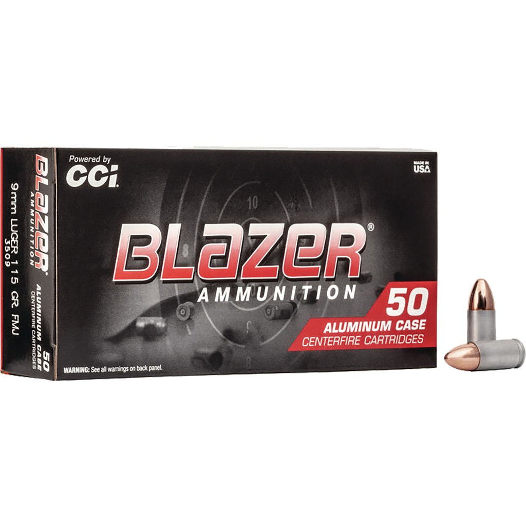 611605_1 CCI Blazer Aluminum Cased Pistol Ammo 9mm Luger 115 gr. FMJ 50 rd.