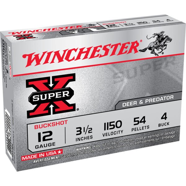 611723_1 Winchester Super-X Load 12 ga. 3.5 in. 54 Pellets 4 Buck Shot 5 rd.