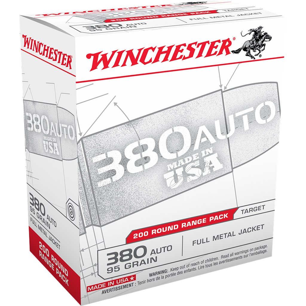 717604_1 Winchester USA Pistol Ammo 380 ACP 95 gr. FMJ 200 rd.