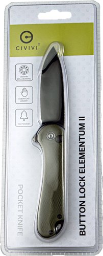 CIVIVI KNIFE ELEMENTUM II 2.96 - " OD GREEN G10/BLK CLAM PACK