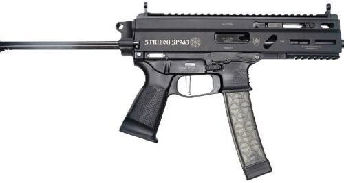 G850003223124 GRAND POWER STRIBOG SP9A3 9MM - 8" 30RD MAG TAILHOOK BRACE BLK