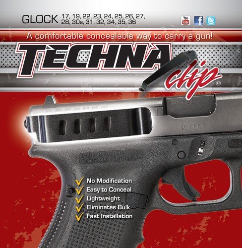 TECHNA CLIP HANDGUN RETENTION - CLIP FOR GLOCK EXCEPT 42/43