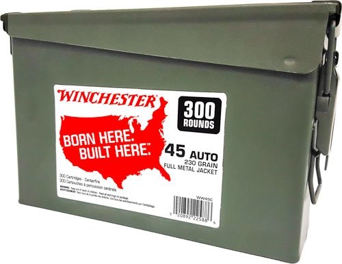 aww45c WINCHESTER 45 ACP 230GR FMJ-RN - CASE OF (2) 300RD CANS