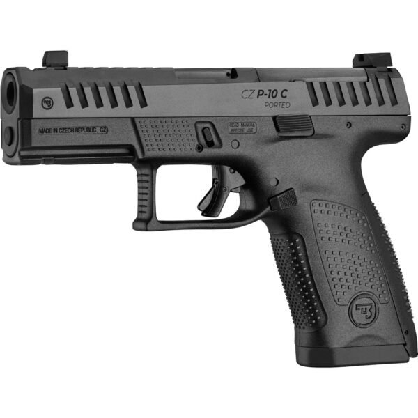 1214685_2.jpg CZ P-10 C Optic Ready Pistol 9mm 4.5 in. BLK/Nitride Slide w/Ported Brrl 15rd.