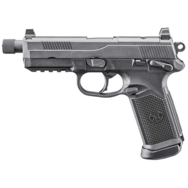 1215310_2.jpg FN FNX-45T Tactical Pistol 45 ACP 5.3 in. Black w/Threaded Barrel 15 rd.