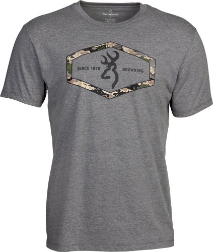 BROWNING SS T-SHIRT BROWNING - HEXLOCK HEATHER GRAY XXLARGE