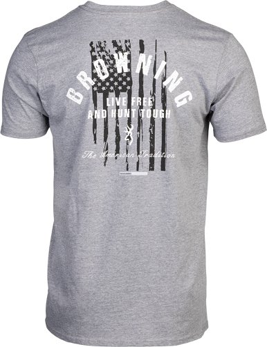 BROWNING SS T-SHIRT HUNT TOUGH - HEATHER GRAY XLARGE