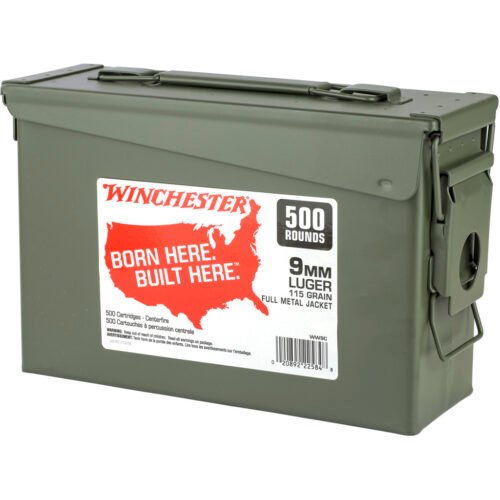 721238_1.jpg Winchester USA Pistol Ammo 9mm Luger 115 gr. FMJ 500 rd.